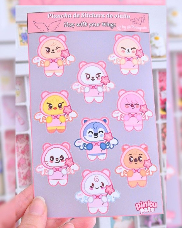 Producto - Plancha de Stickers Angelitos Skzoo - 0