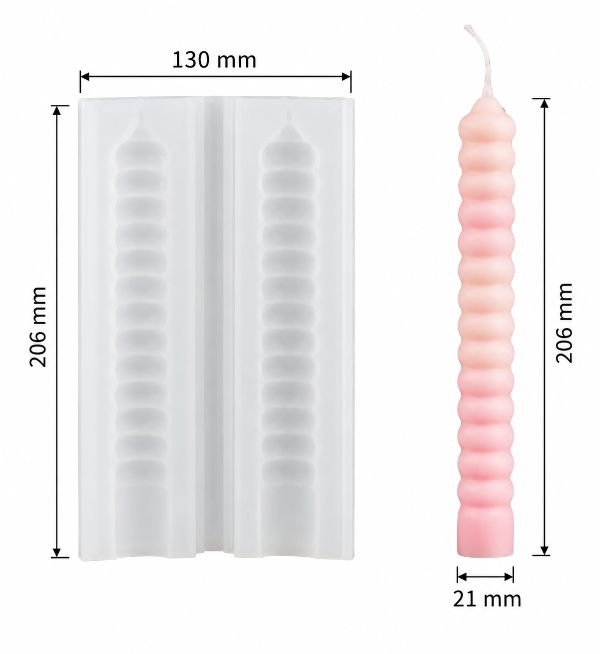 Producto - MOLDE SILICONA BURBUJAS LARGA P/VELA
