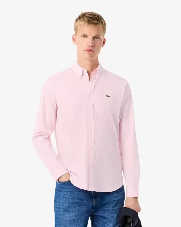 Producto - Camisa lacoste De Algodón Supima Al Cuerpo Rosa