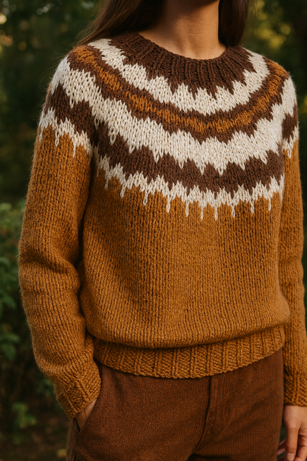 Producto - Sweater base tostado y guardas