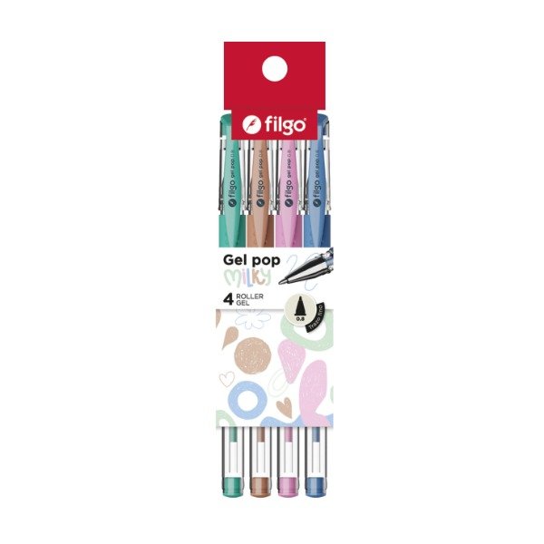Producto - Bolígrafo Gel Pop x4 Pastel Milky FILGO