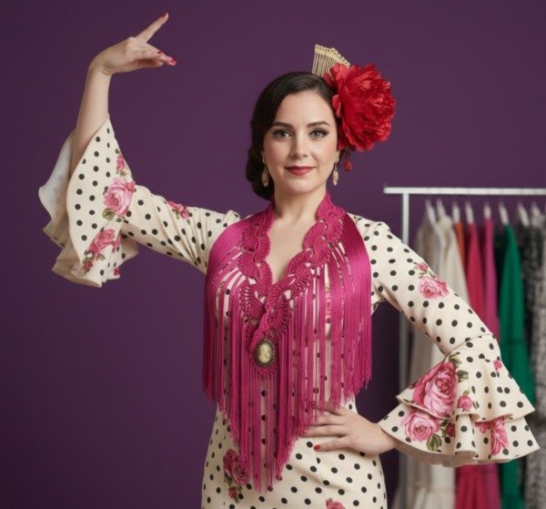 Producto - Tira De Flecos De Seda Para Escote Abanicos Fucsia