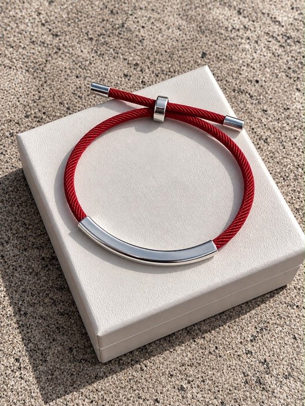Producto - Pulsera cordón acero quirúrgico roja