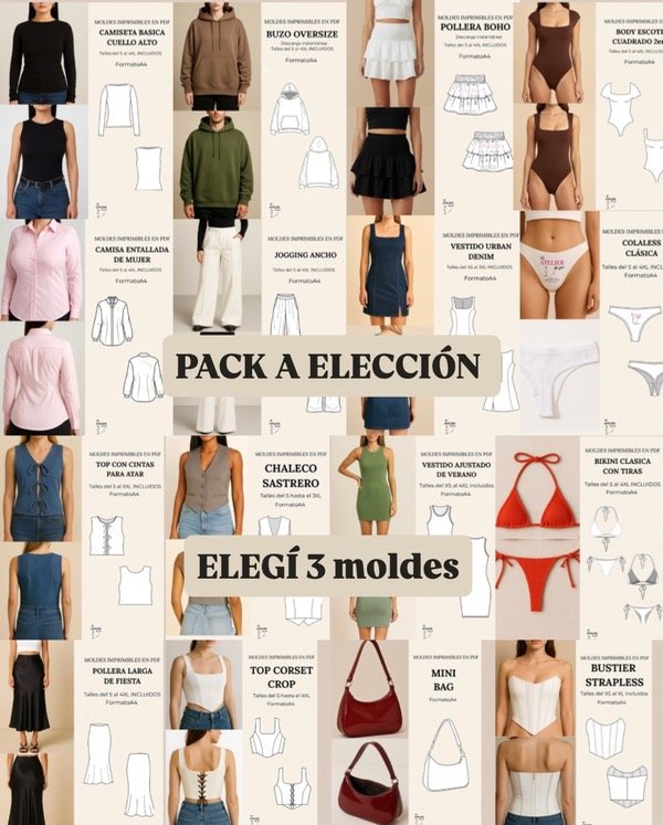 Producto - Pack x3 moldes A ELECCIÓN