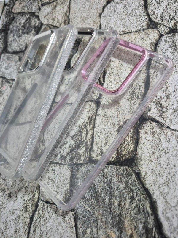 Producto - Funda bumper cristal borde brilloso Moto G15 plata - 1