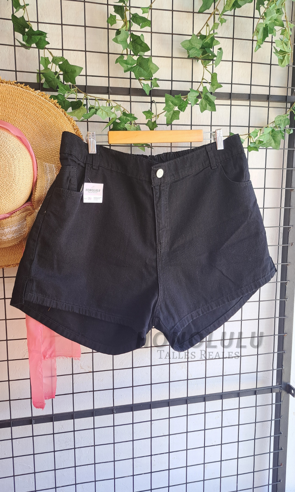 Producto - Short #Denim con Tajo Negro