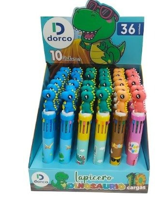 Producto - BOLIGRAFO DINOSAURIOS 10 COLORES