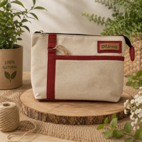 Producto - Neceser "Petit" beige y bordó - 1