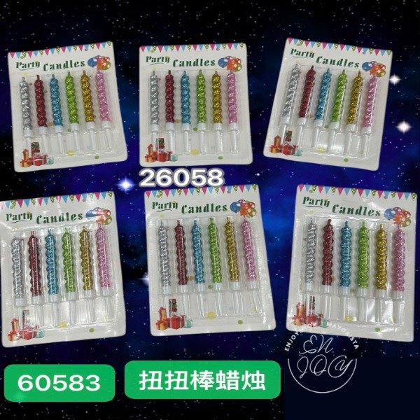 Producto - BLISTER X6 VELAS TRIBUZON COLOR METALIZADO 60583