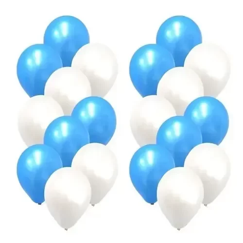 Producto - GLOBO GLOBOLANDIA 10" LISO BLANCO/CELESTE X 50U "MUNDIAL"