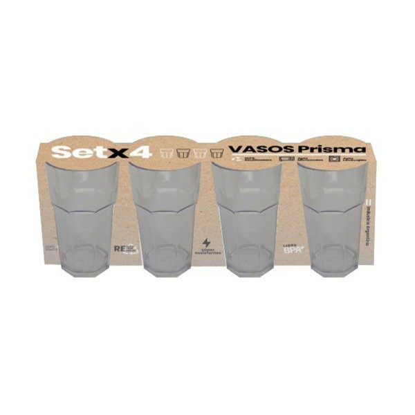 Producto - SET X4 VASO PRISMA 450CC FUME (cod. 6862)