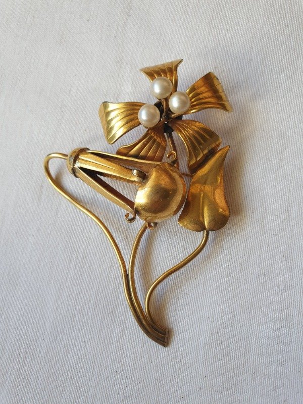 Producto - Broche 40s Jardín de Oro - Flores Exóticas - 0