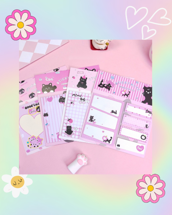 Producto - Set Notas Adhesivas Gatito Negro