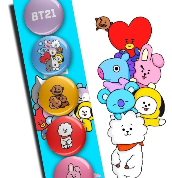 Producto - Pack X 6 PINES BANDAS KPOP C PRENDEDOR SURT