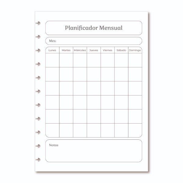 Producto - Planificador Mensual A4