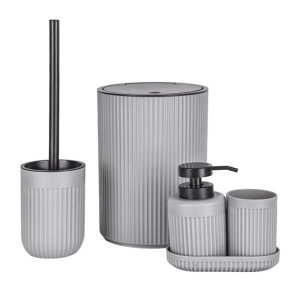 Producto - Set Baño: Contenedor Dispenser Vaso Bandeja Y Portaescobilla