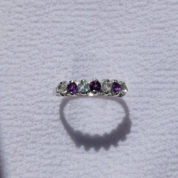 Producto - Anillo plata 925 Amatista y Topacio claro n19,5 - 1