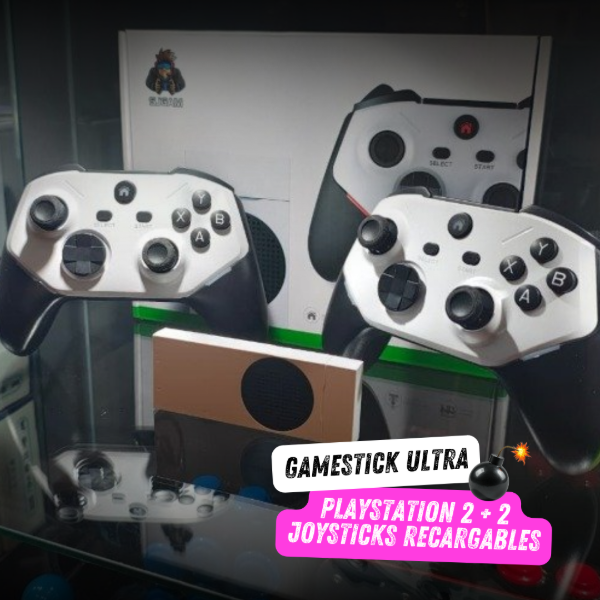 Producto - GAMESTICK ULTRA CON PLAYSTATION 2 + 2 JOYSTICKS RECARGABLES