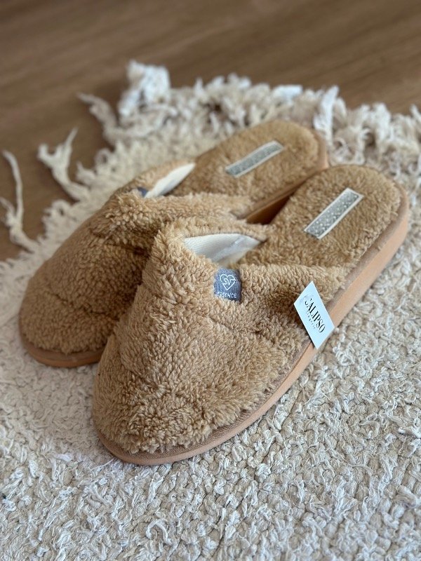 Producto - PANTUFLA DE PELUCHE BEIGE DE DAMA