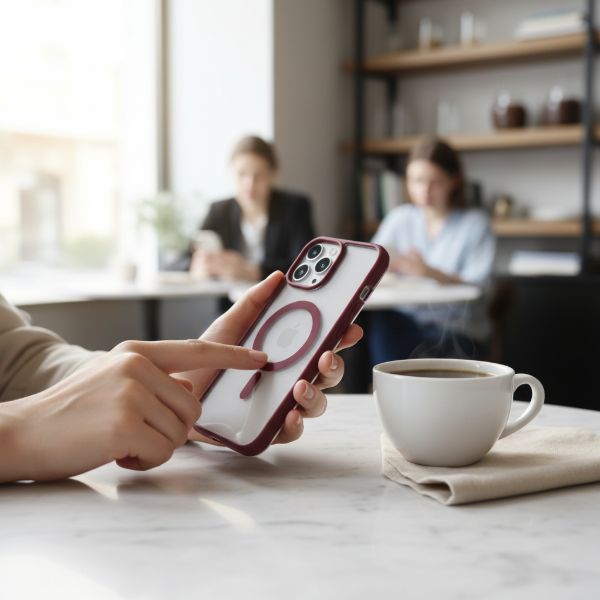 Producto - Clear magsafe borde lila