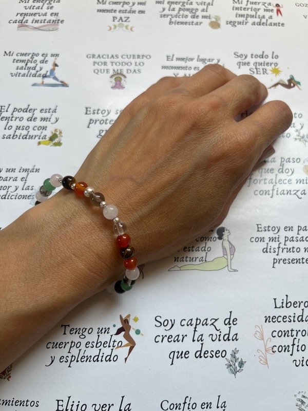 Producto - Pulseras de piedras ágatas multicolor con plata 925 - ver fotos por variedad-