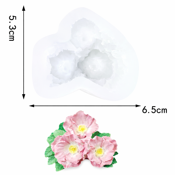 Producto - Molde Tres Flores Con Hojas (STI)