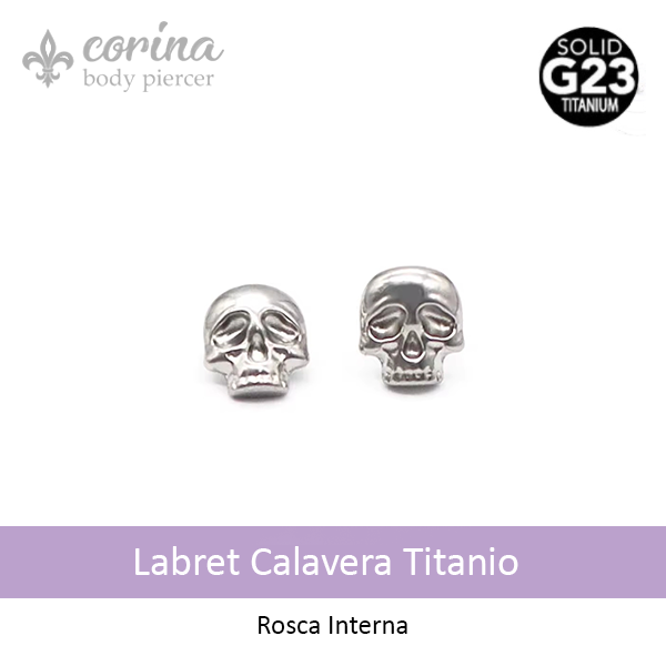 Producto - Labret Calavera Titanio