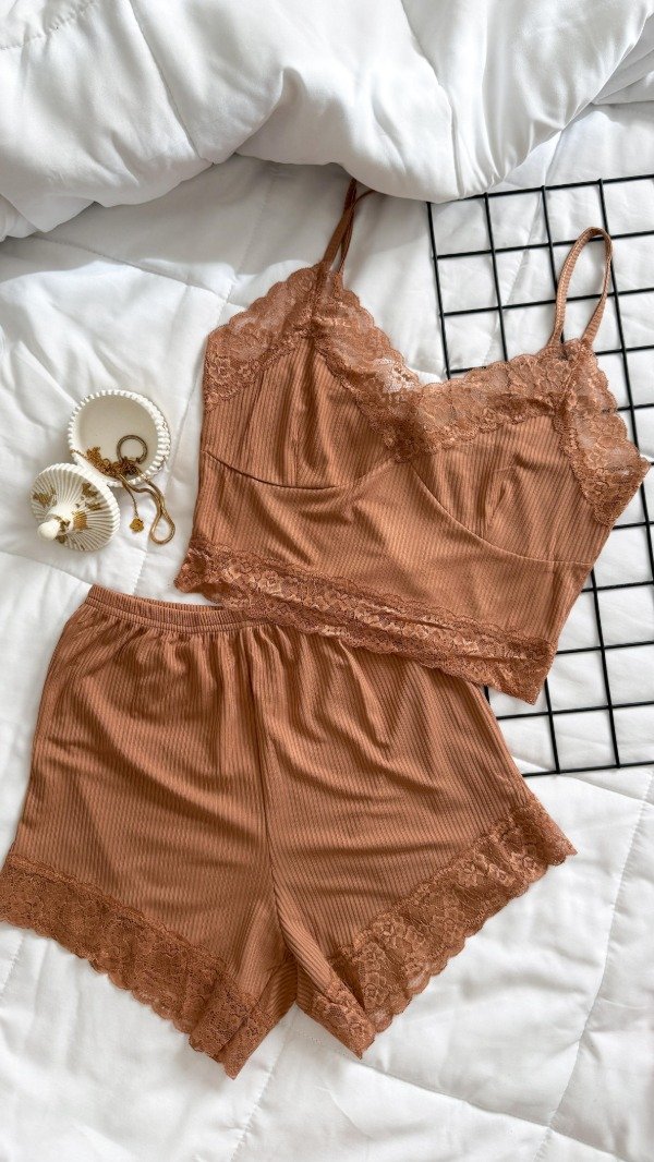 Producto - Pijama Catalina short + musculosa con encaje (4 COLORES)
