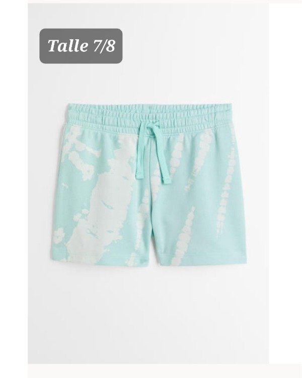 Short algodón HyM talle 7/8 celeste cielo