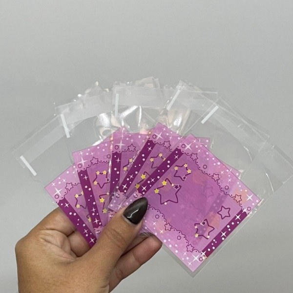 Producto - Bolsitas con adhesivo fucsia estrellas 25 unidades 7x10cm