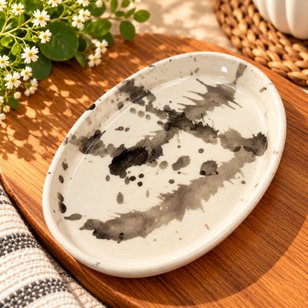Producto - Bandeja chica ceramica premium marmoleado