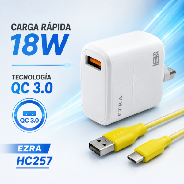 Producto - Cargadores 2in1 QC 3.0 Carga de 18W USB-TPC HC257. - 2