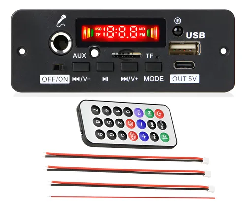 Producto - Modulo Frente Bluetooth Mp3 Fm Cuadrado Aux 25wx2