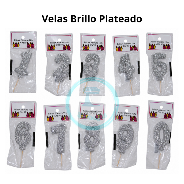 Producto - Velas con Brillo Plateadas x1