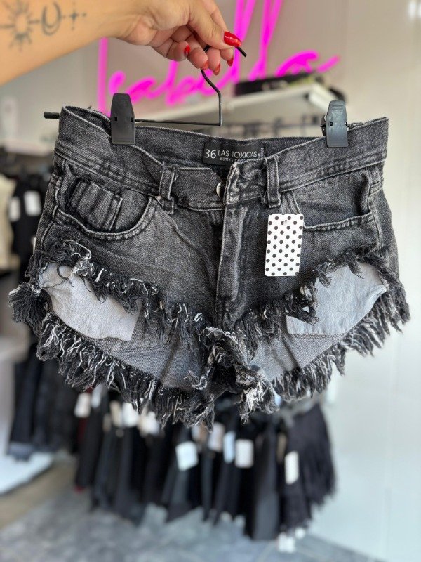 Producto - Short tiro bajo Negro Humo