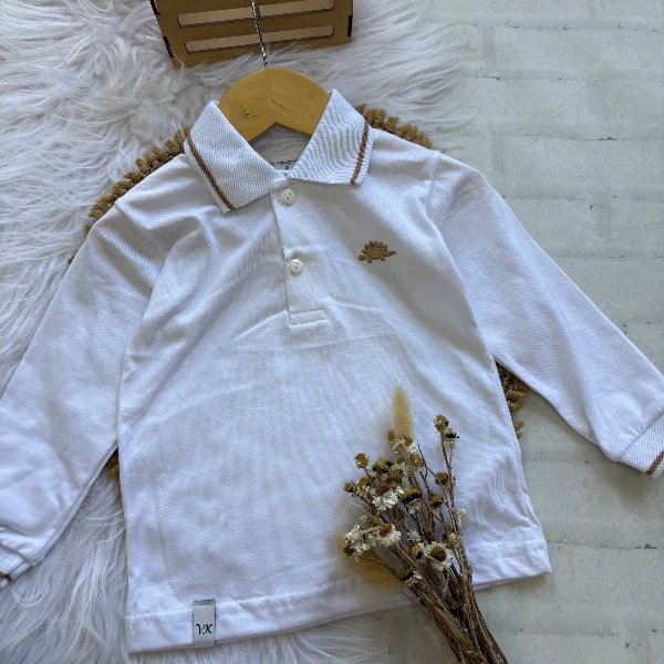Producto - Chomba Liam en color BLANCO talles hasta 3/4 años