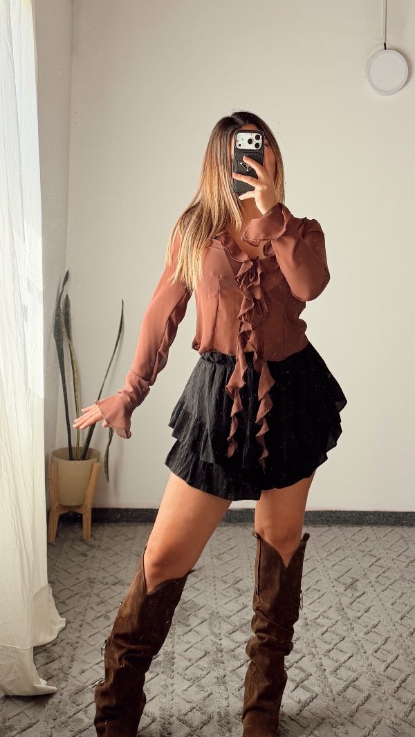 Producto - Blusa gasa marrón - 1