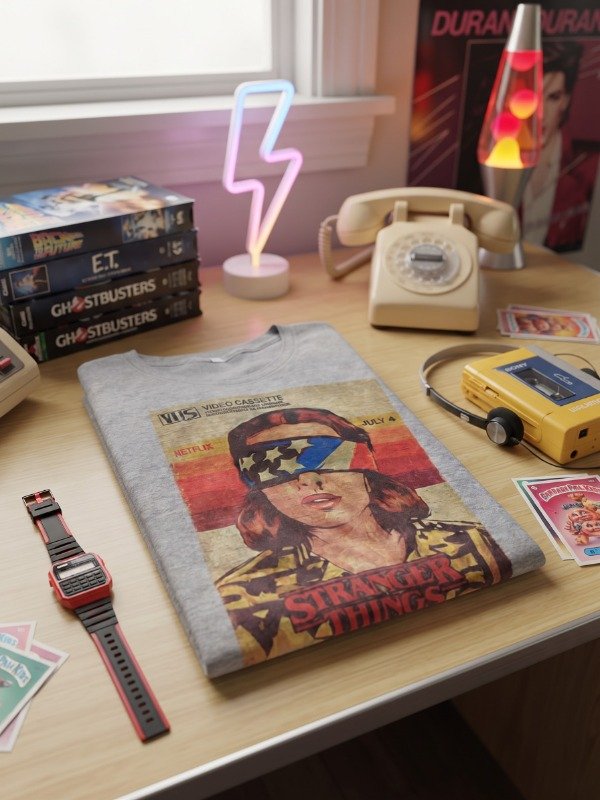 Producto - Remera Mujer Stranger Things Gris