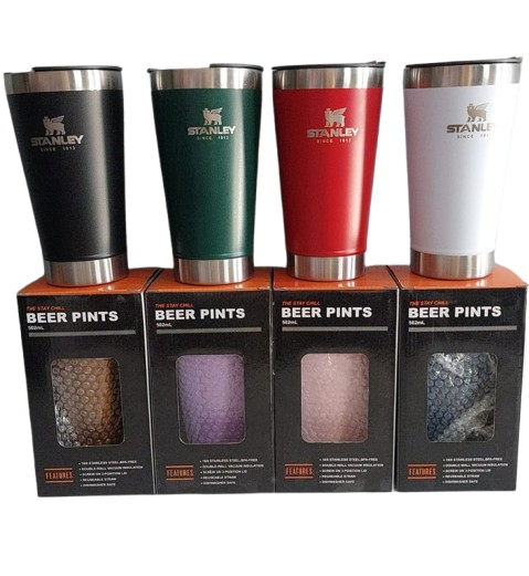 Producto - Vaso cervecero con tapa y destapador Stanley 473 cm3