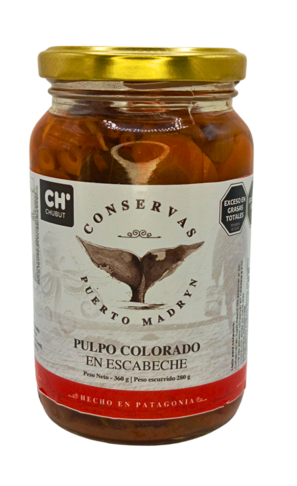 Producto - Conservas Puerto Madryn - Pulpo Colorado en Escabeche x 360 grs