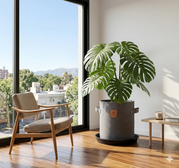 Producto - Maceta Geotextil Redonda Linea GREEN 50L + PLATO