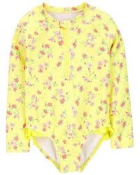 Producto - Oshkosh. Traje de baño entero flores amarillas con protección UV50