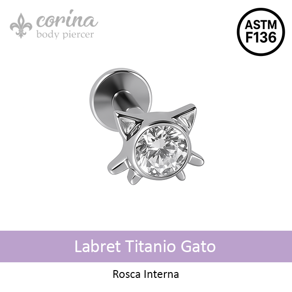 Producto - Labret Titanio Gato