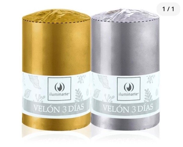 Producto - Velon 3 dias ilumi oro plata 8x5 cm