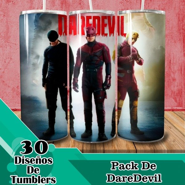 Producto - Diseños Digitales / Plantillas Para Tumblers De DareDevil