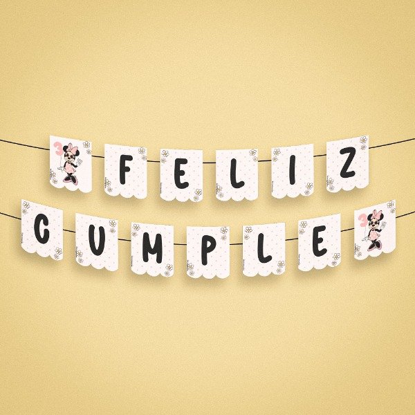 Producto - Banderin Feliz Cumple Minnie Mouse Personaje Guirnalda - 2