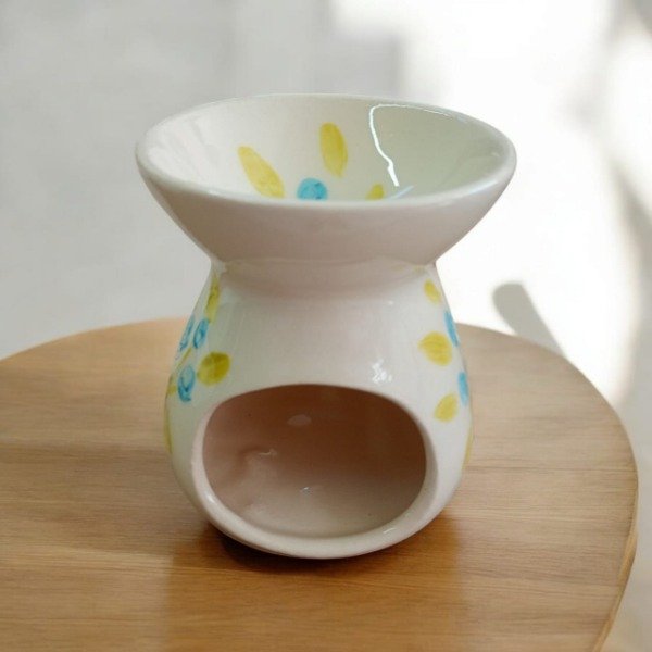 Producto - Hornito ceramica premium flores azules y hojas