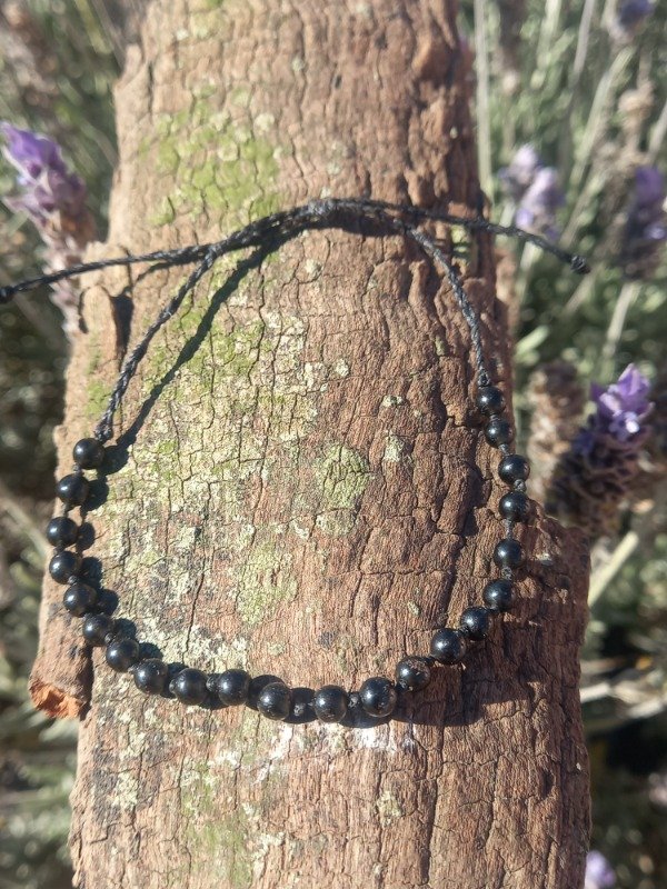 Producto - Pulsera de Obsidiana negra regulable