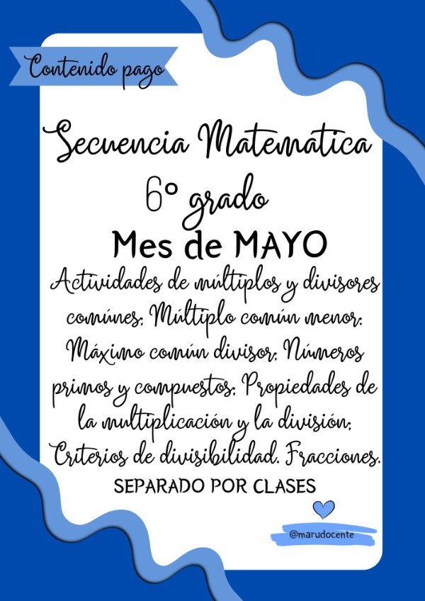 Producto - SECUENCIA MAYO MATEMÁTICA SEXTO