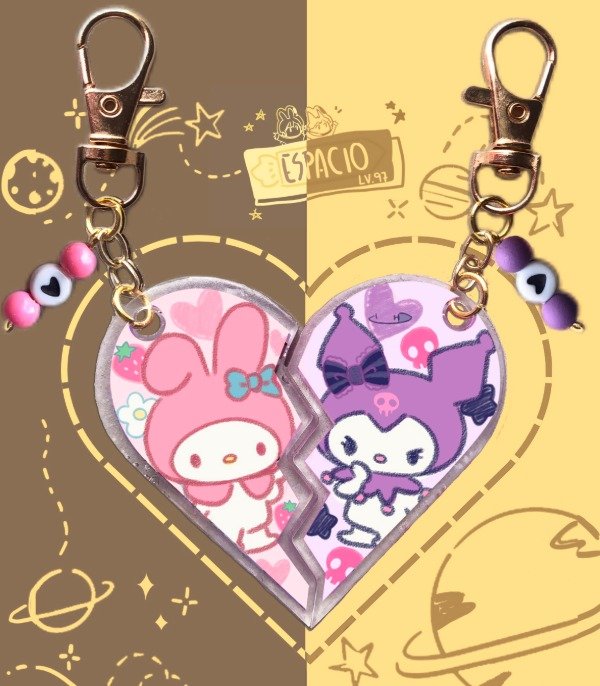 Producto - Llaveros Match Corazón Kuromi x My Melody // Sanrio